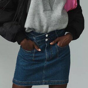 Pilcro Double Waist Denim Mini Skirt by Anthropologie